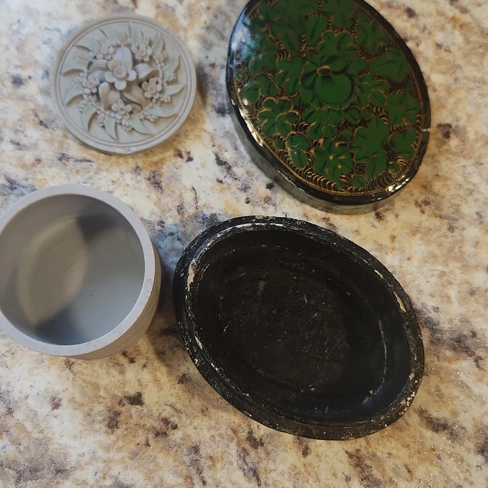 Vintage Trinket Boxes, Compacts, Credit Card Holders Set Of 10 Damaged - Picture 5 of 11